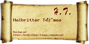 Halbritter Tímea névjegykártya